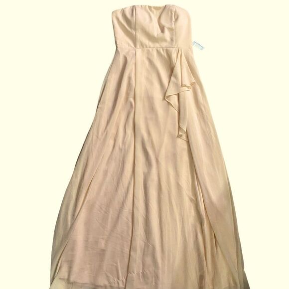 Lulus Dresses & Skirts - NWT Strapless Chiffon Dress with Cascade- Has staining- see photos
